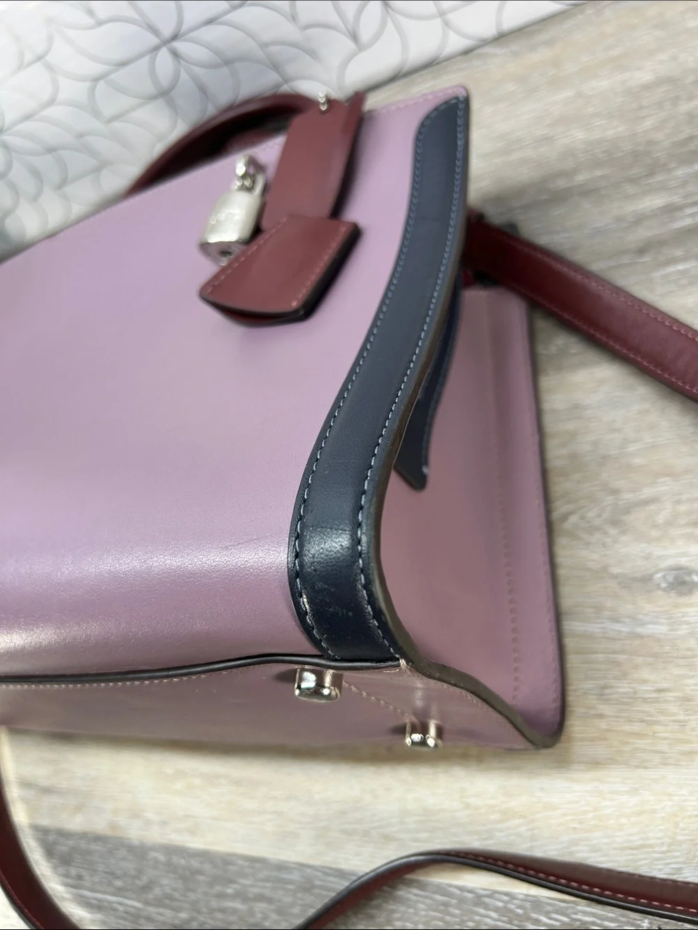 Coach purple and Burgundy Leather Satchel